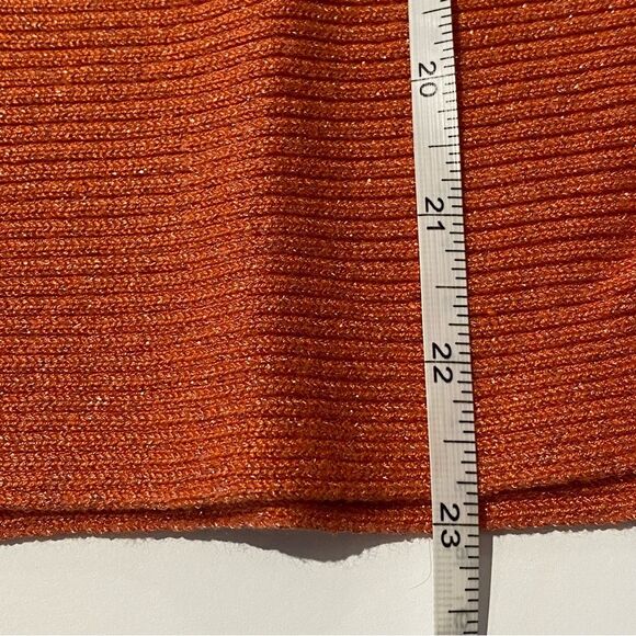Chico's Orange Sparkle Dolman Sleeve Classic Ribbed Sweater Women's Size Medium - Picture 11 of 12